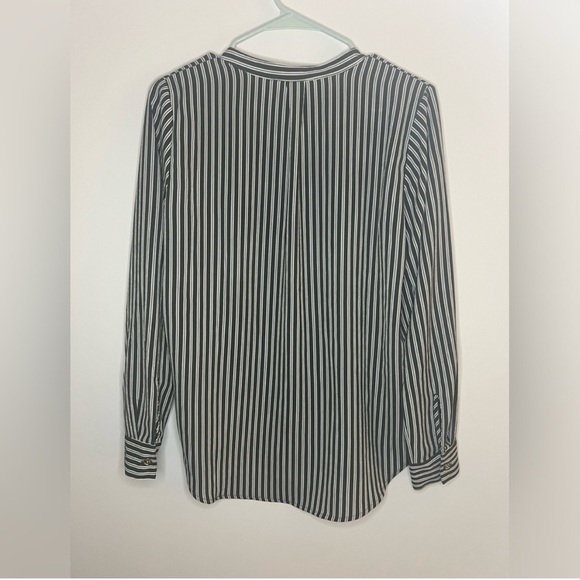 Michael Kors - Green and White Striped Blouse - Size Small - Picture 5 of 8